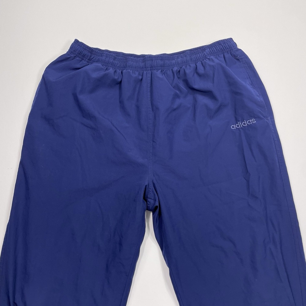 VTG Y2K Adidas Windbreaker Track Pants Mens XL Blue Zipper Cuffed Ankles